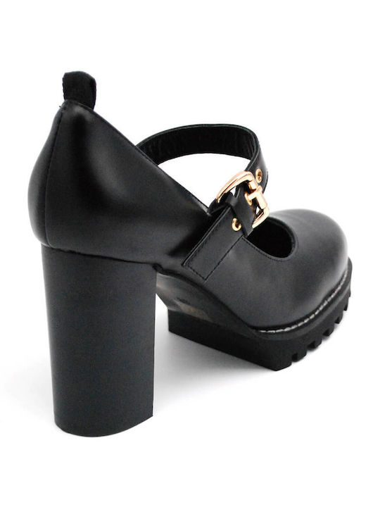 Leather Black Heels Lula