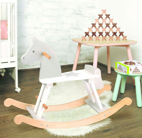 Goki Wooden Rocking Toy Horse for 12+ months White