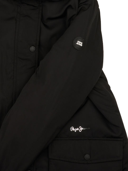 Aspen Kinderjacken & Winterjacken Parka Lang mit Kapuze Schwarz