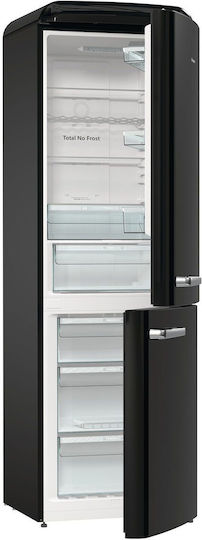 Hisense Retro Fridge-Freezer 300lt Total NoFrost H194xW60xD66.1cm Black RB390N4RBD