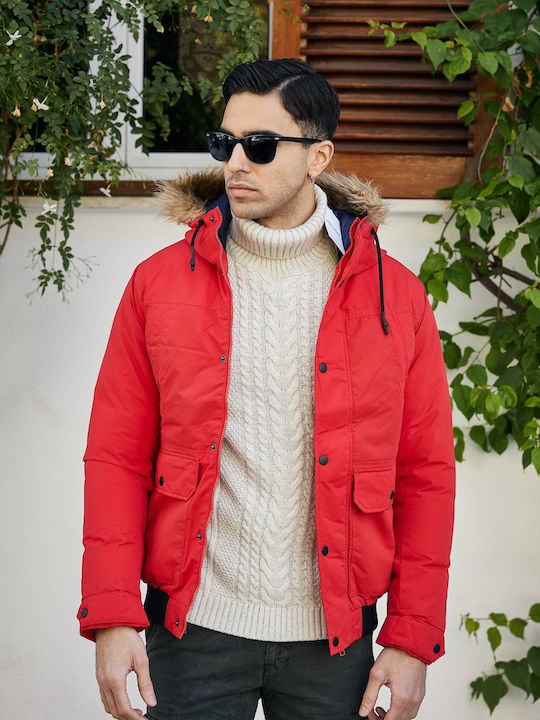 Winter Jacke Parka Rot