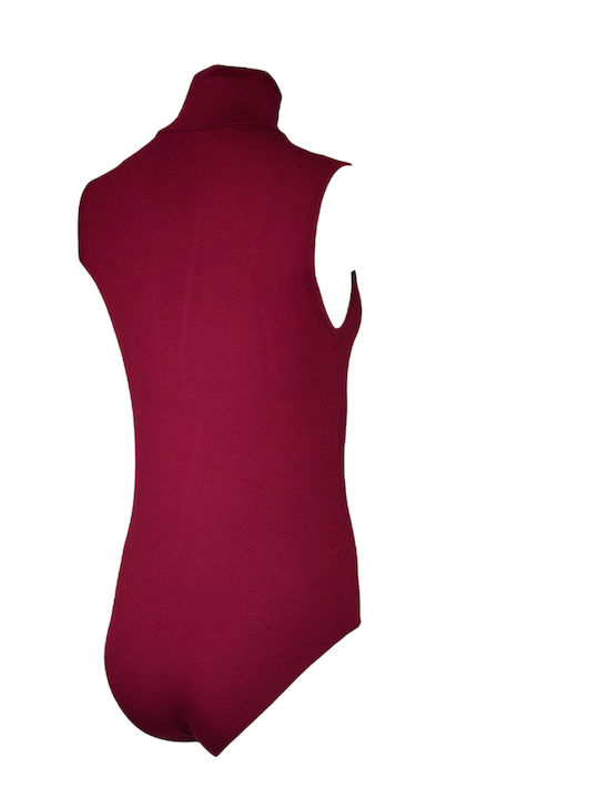 Sleeveless Turtleneck Bodysuit Burgundy