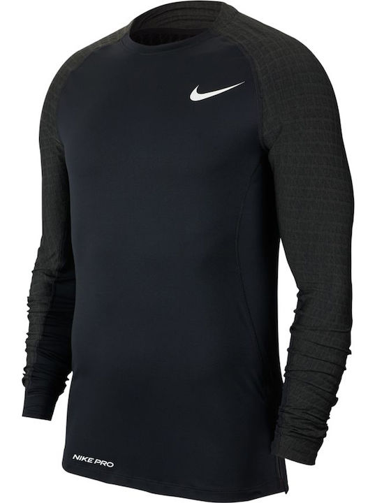 Nike Pro Utility Therma Ανδρική Ισοθερμική Μακρυμάνικη Μπλούζα Μαύρη