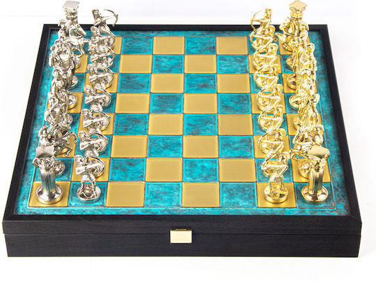 Manopoulos Handmade Chess Metal with Pawns 41x41cm