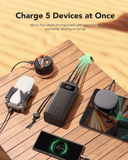 Veger Tank Boost Power Bank 56000mAh 100W με 3 Θύρες USB-A και 2 Θύρες USB-C Power Delivery Μαύρο