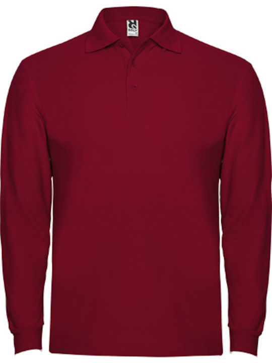 Estrella Polo Long Sleeve Blouse Burgundy