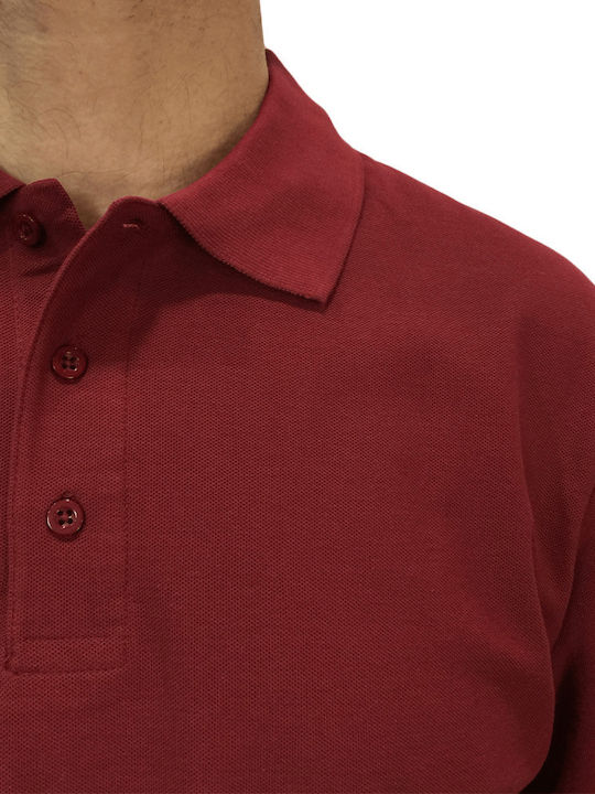 Estrella Polo Long Sleeve Blouse Burgundy