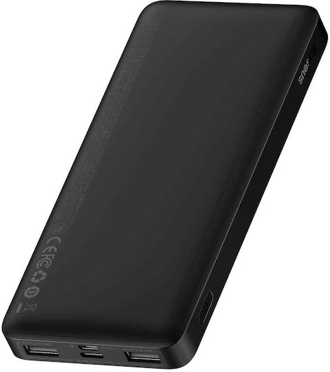 Baseus Bipow Overseas Edition Power Bank 10000mAh 15W cu 2 Porturi USB-A și Port USB-C Negru