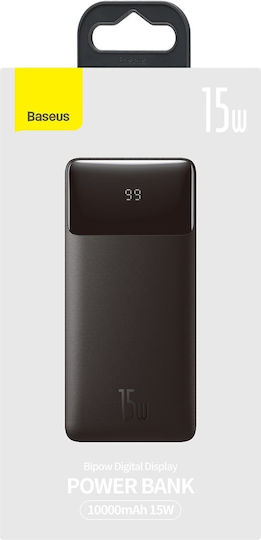 Baseus Bipow Overseas Edition Power Bank 10000mAh 15W cu 2 Porturi USB-A și Port USB-C Negru