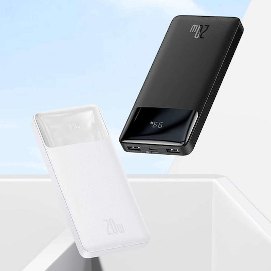 Baseus Bipow Overseas Edition Power Bank 10000mAh 20W με 2 Θύρες USB-A και Θύρα USB-C Μαύρο