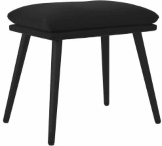 Sessel mit Fußhocker Samt Schwarz 70x77x98cm