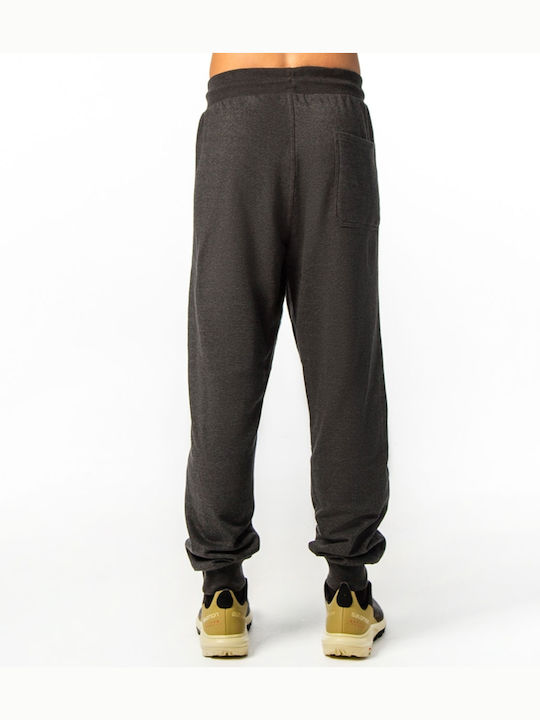 Be:Nation Men's Fleece Sweatpants with Rubber Dark Grey Melange