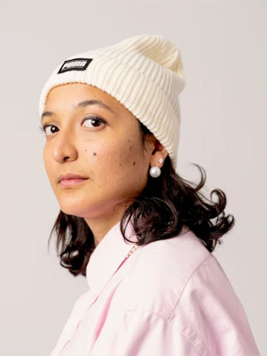 Beanie Unisex Beanie mit Rippstrick in Weiß Farbe