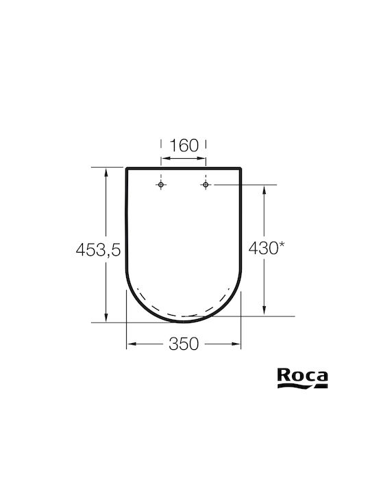 Roca The Gap Square Capac WC Subțire Închidere lentă Plastic 43x35cm Alb