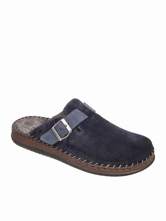 Adam's Shoes Men's Leather Slippers Blue