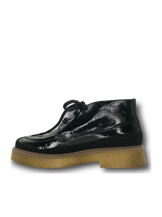 Ghete dama de piele Oxfords Negru