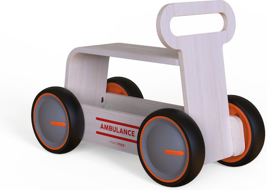 Mamatoyz DriveMe Wood Ambulance Ride On για 10+ μηνών Καφέ