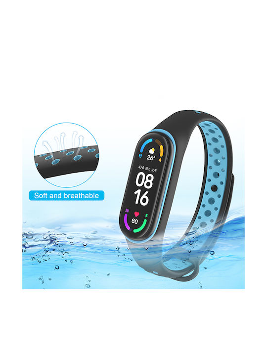 Sonique Sport Λουράκι Σιλικόνης με Pin Μαύρο / Κόκκινο (Mi Smart Band 5/Mi Smart Band 6)