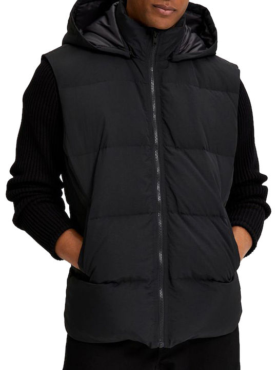 Ärmellos Jacke Puffer Schwarz