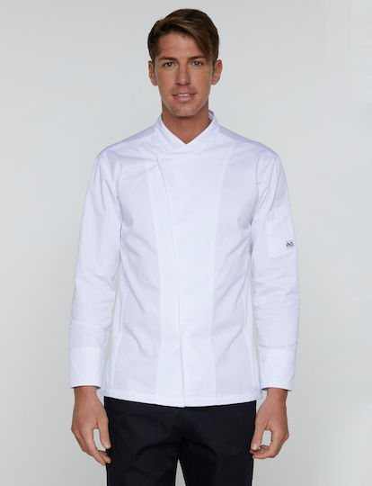 Ayo Mantel Koch 100% Mikrofaser Unisex Weiß mit Langärmelig 22CJU2