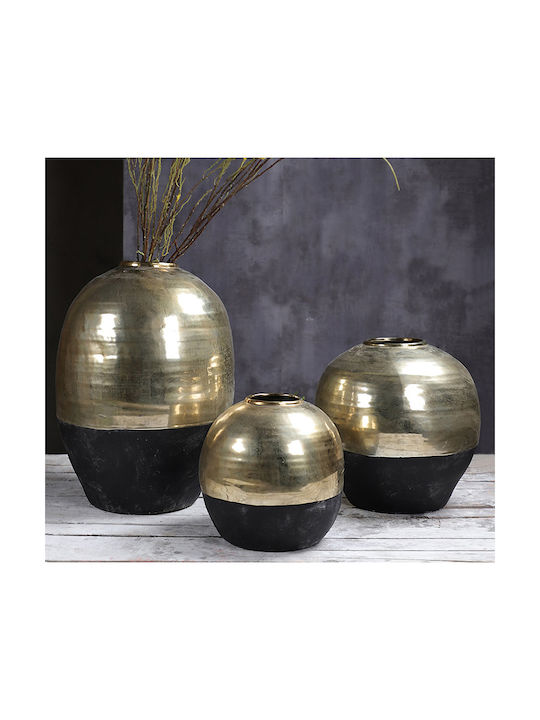 Zaros Vază Decorativă Ceramică Black & Gold 37x38cm 1buc