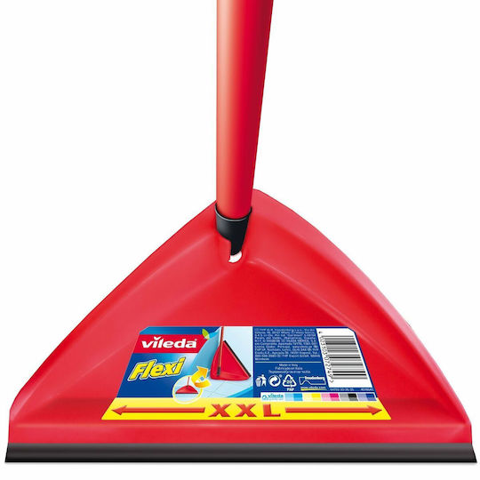 Vileda Flexi Plastic Dustpan with Rubber Band & Stick Red