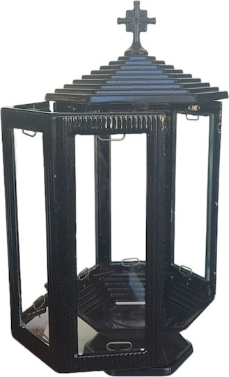 Metallic Memorial Candlestick Black Pearl 17x17x33cm