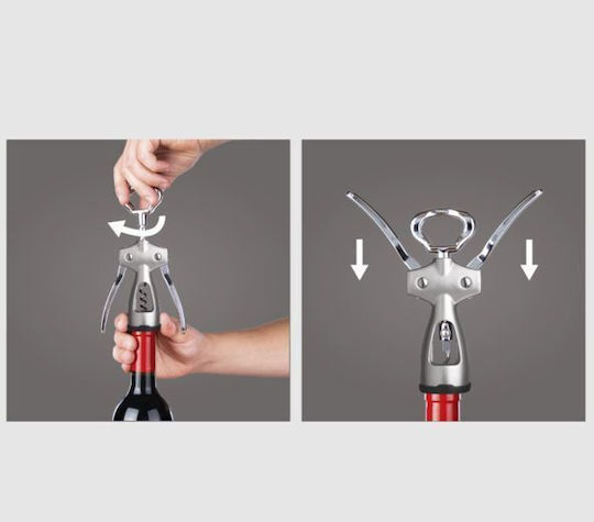 Vacu Vin Ανοιχτήρι Μπουκαλιών & Τιρμπουσόν Stainless Steel με Πτερύγια