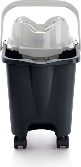 Rayen Mery Mop Bucket with Wringer with Automatic Press and Wheels 14lt Gray