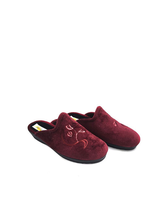 Medies women's burgundy fabric slipper