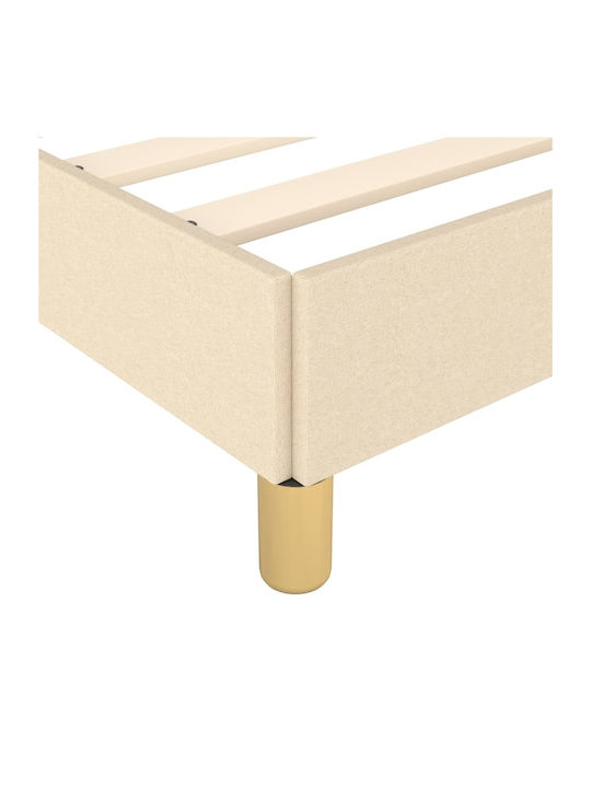 Pat Single Tapitat Cu Material Ecru Pentru Saltea 100x200cm