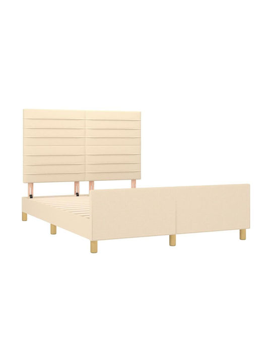 Doppelbett Mit Stoff Ecru Für Matratze 140x200cm