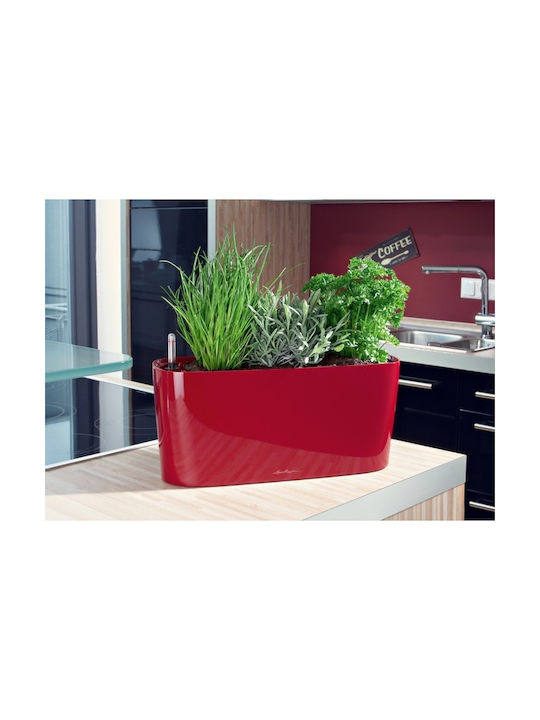 Lechuza Delta 10 Planter Box Auto-alimentare 30x13cm în Culoare Roșu 15469