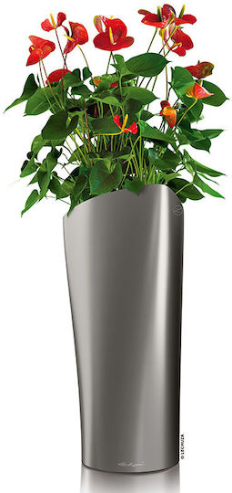 Lechuza Delta Self-watering Pot Plastic Charcoal Metallic 29x29x56.5cm.