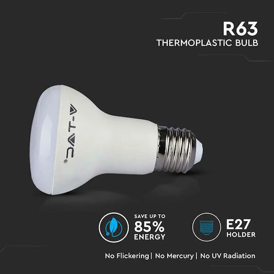 V-TAC LED-Lampe 8.5W 100mm für Fassung E27 und Form R63 Naturweiß 806lm