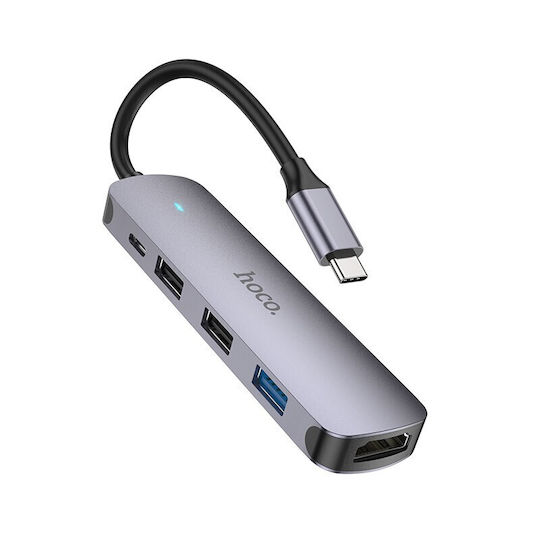Hoco HB27 USB-C Docking Station mit HDMI 4K PD Gray