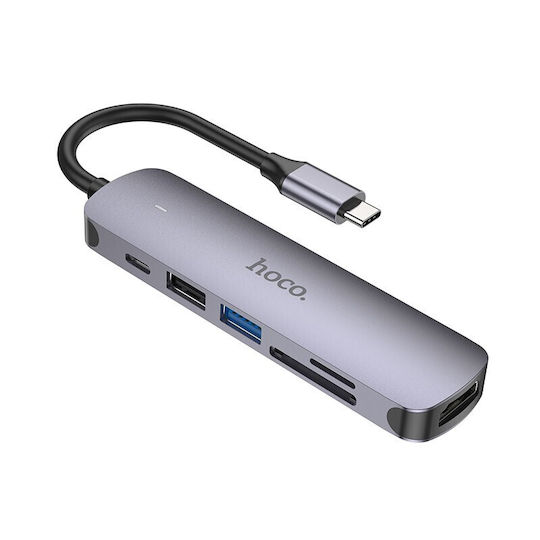 Hoco HB28 USB-C Docking Station mit HDMI 4K PD Gray