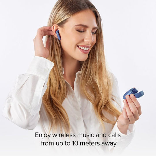 SBS Hero Nubox Earbud Bluetooth Handsfree Căști cu Carcasă de Încărcare Albastru
