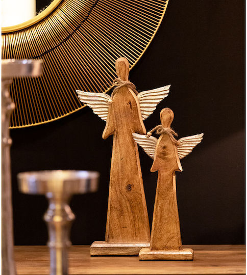 InTheBox Weihnachtliche Holz Figur Cherub Braun 2Stück