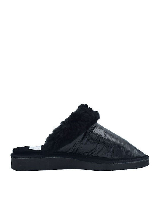 Soulis01 Leather Winter Women's Slippers Black