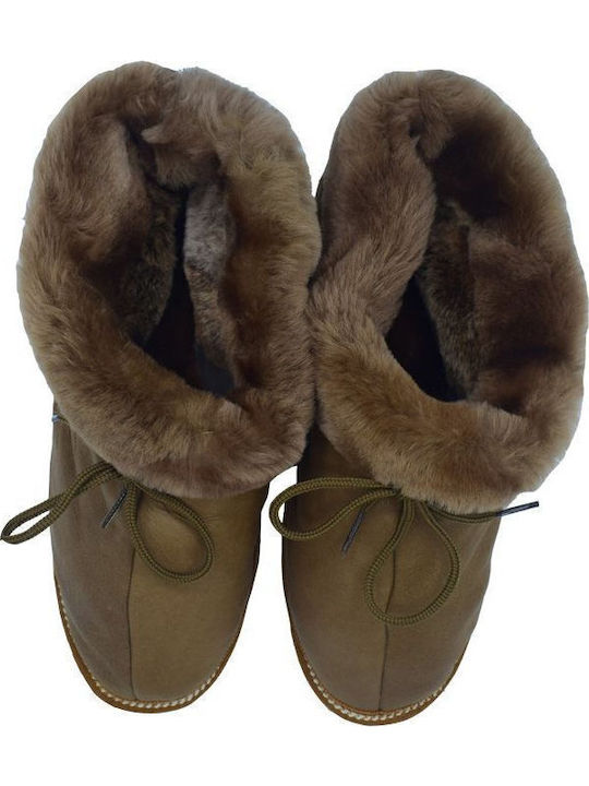 Soulis05 Winter Women's Slippers with Fur Brown