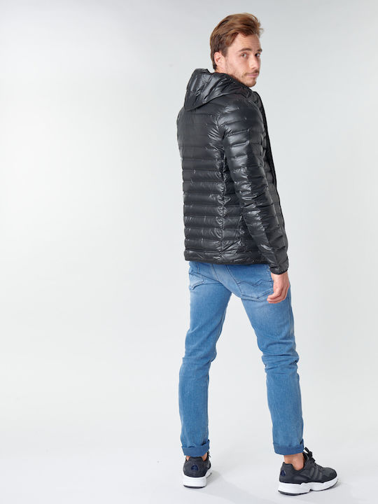 Varilite Winter Jacket Puffer Windproof Black Velvet-Black Metal
