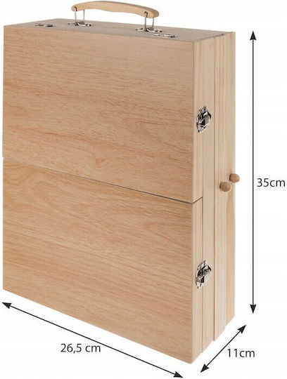 Kruzzel Комплект за Оцветяване в чанта Дървен в кафяв цвят 35x26.5см 83бр