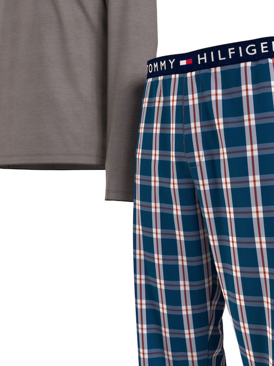 Tommy Hilfiger Χειμερινή Ανδρική Πιτζάμα Βαμβακερή Μπεζ