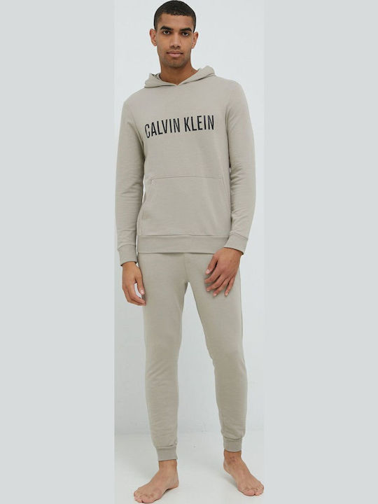 Calvin Klein Men's Winter Pajama Blouse Beige