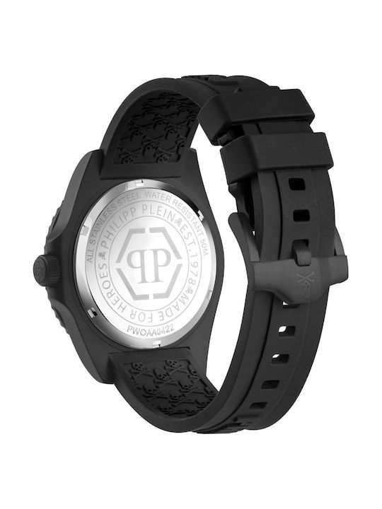 Philipp Plein The Skull Men's Watch 50mm Battery with Black Rubber Strap