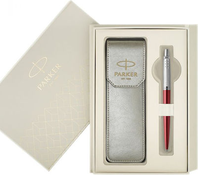 Parker Jotter Premium Pen Set Ballpoint (in a paper cassette) Kensington Red in a case