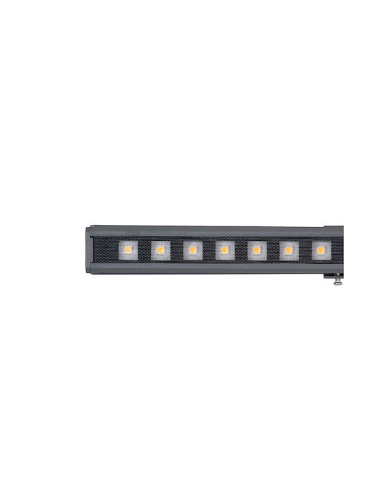 GloboStar Digi-Bar Lampă De Podea Pentru Exterior LED Mașină De Spălat Pe Perete 12W Cu Lumină Alb Cald IP65 Gri