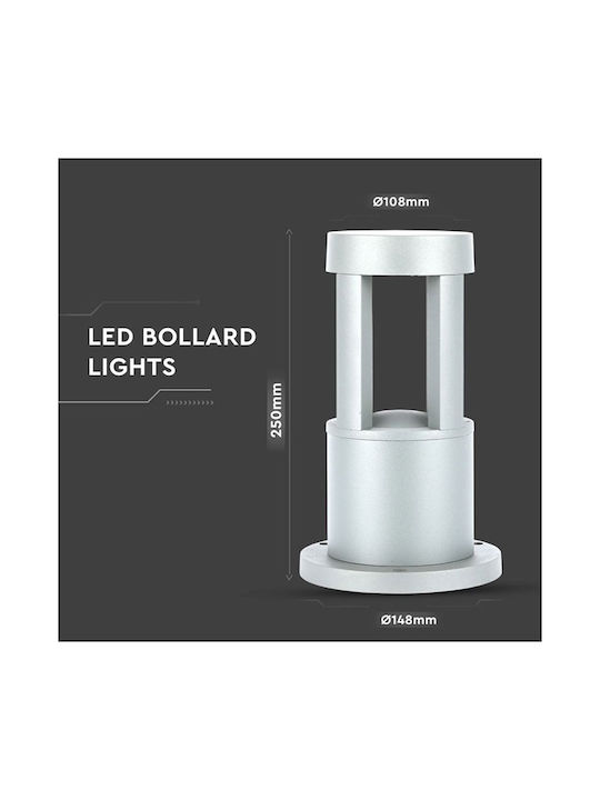 V-TAC Lampa Post Mic LED Pentru Exterior 10W Cu Lumină Alb Natural IP65 Gri