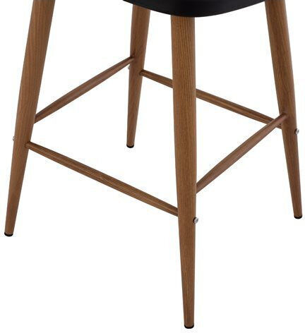 Stool Bar with Backrest made of Polypropylene Vanessa Black 43x45x97cm